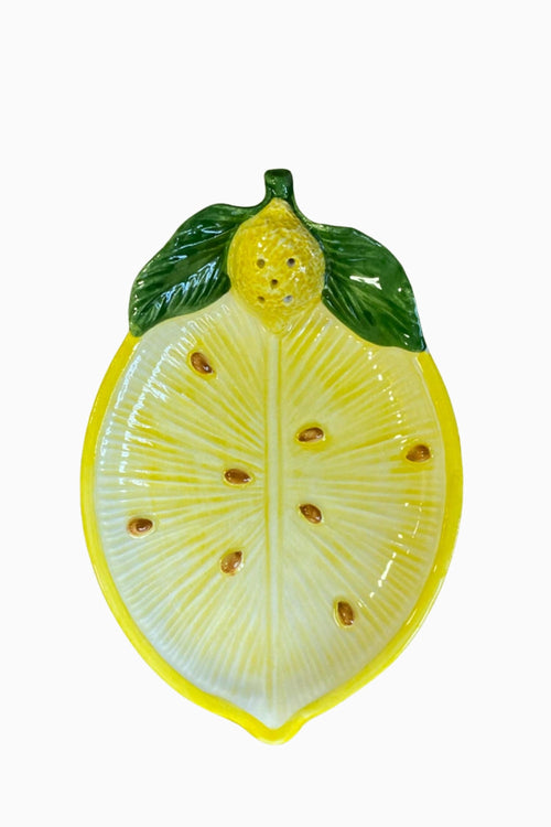 Lemon Collection Hand-Painted Ceramic Bread Plates – Set of 2