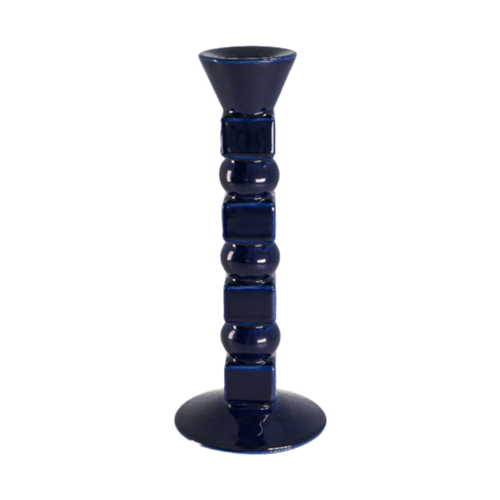 Anna Large Ceramic Candleholder in Midnight Blue