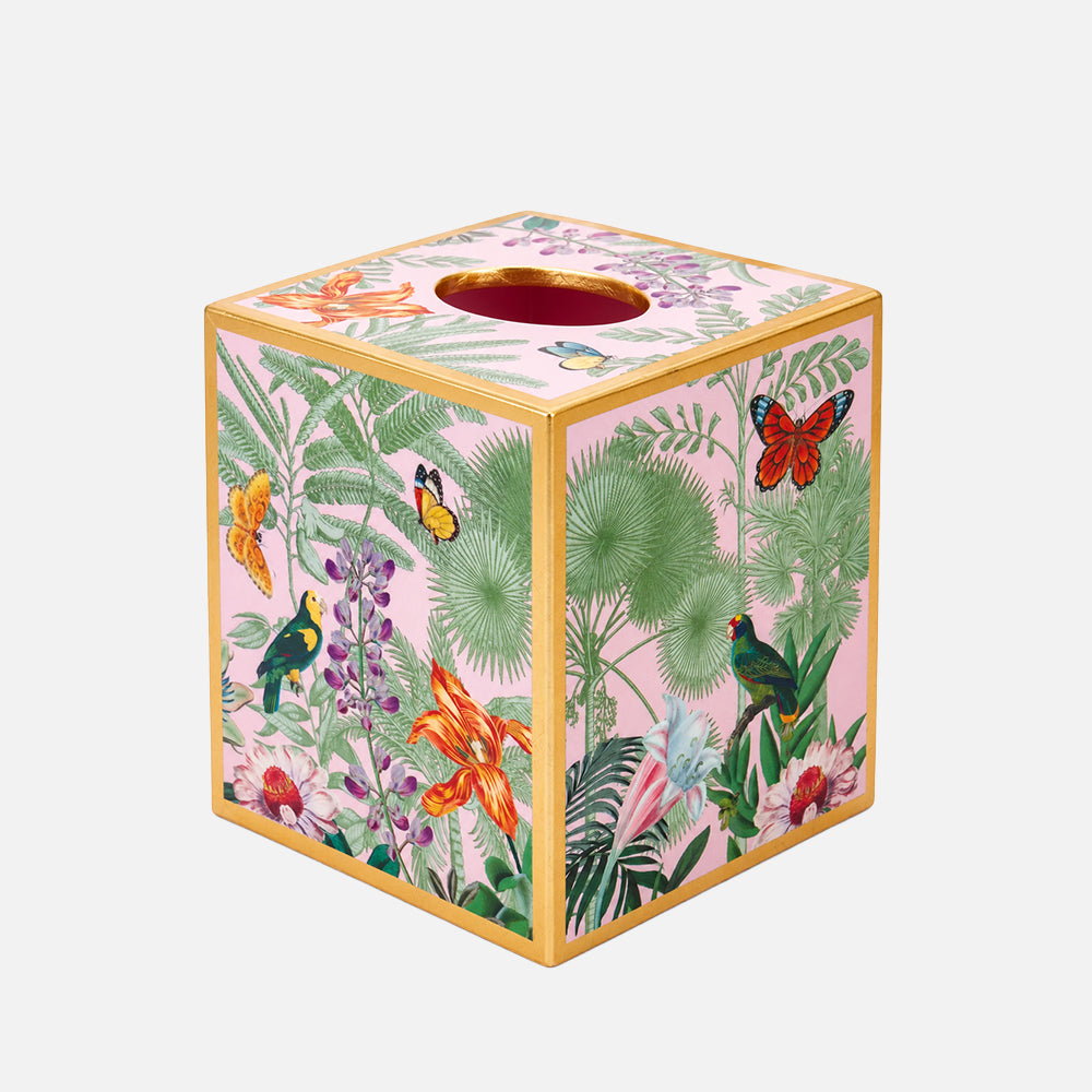 Paradise Garden Square Lacquer Tissue Box Cover