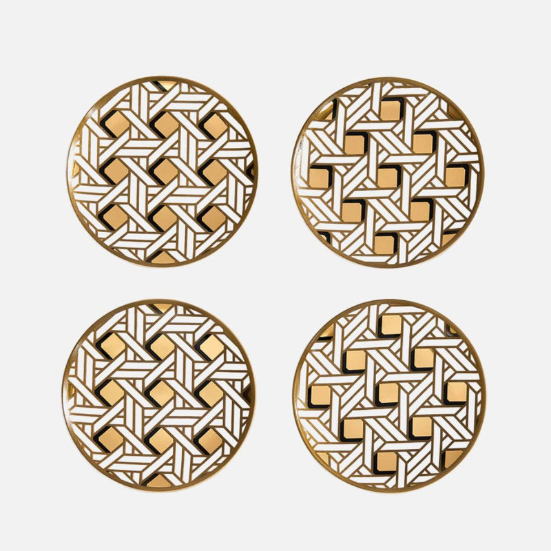 Basketweave Coaster, 10cm, Set of 4