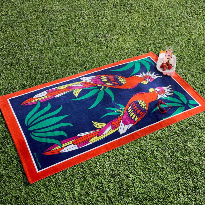 Animalia Parrots Beach Towel, 100x180cm