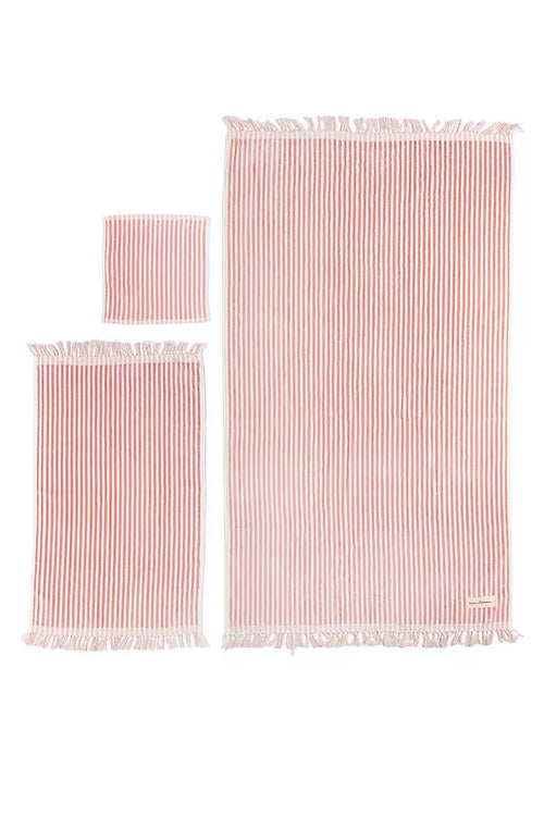 Lauren's Stripe - 3 Piece Bath Set, Pink