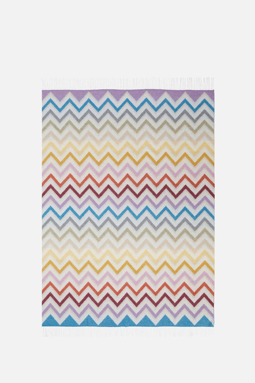 Plaid Watamu 130x190 cm in wool blend zig zag
