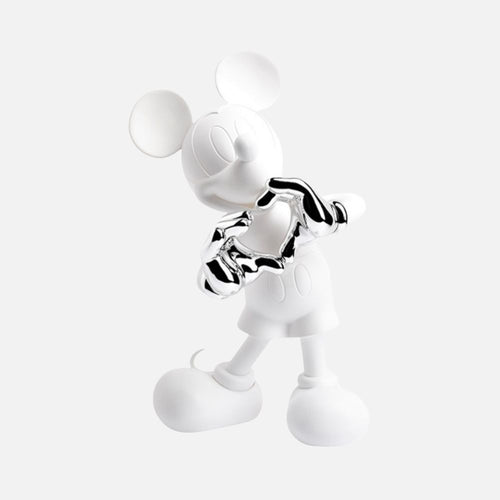 Mickey With Love Small Figurine - White/Silver