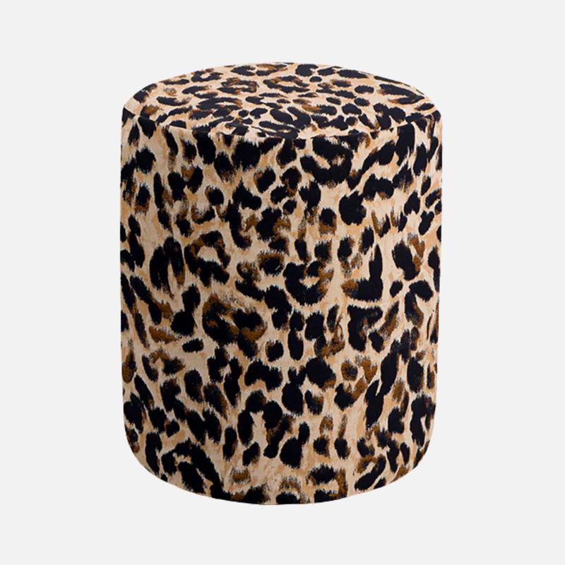 Mobile Leopard Jacquard Footstool, 44cm