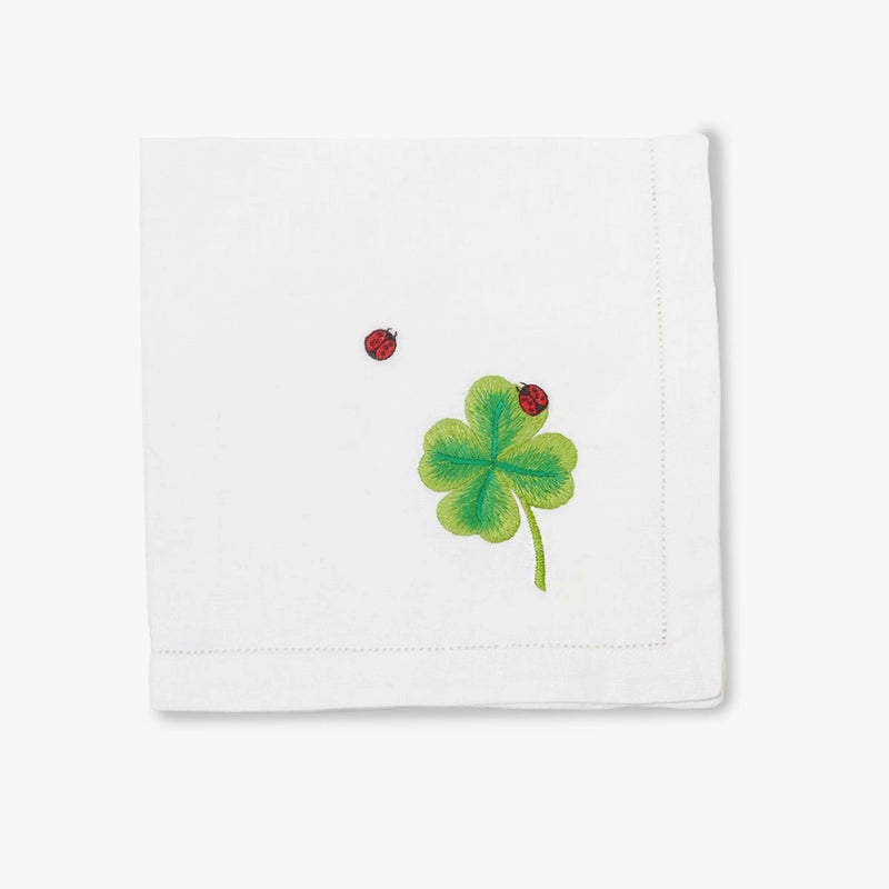 Clover Napkins, Set of 4, White