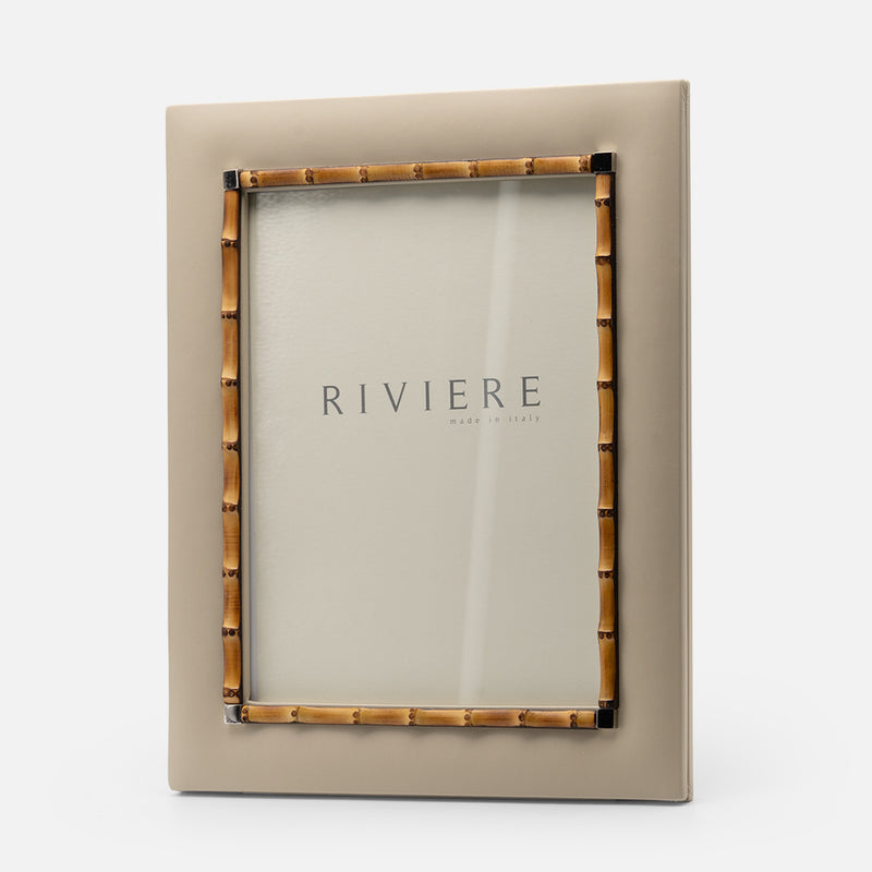 Bice Leather Frame Chrome & Bamboo (Large)