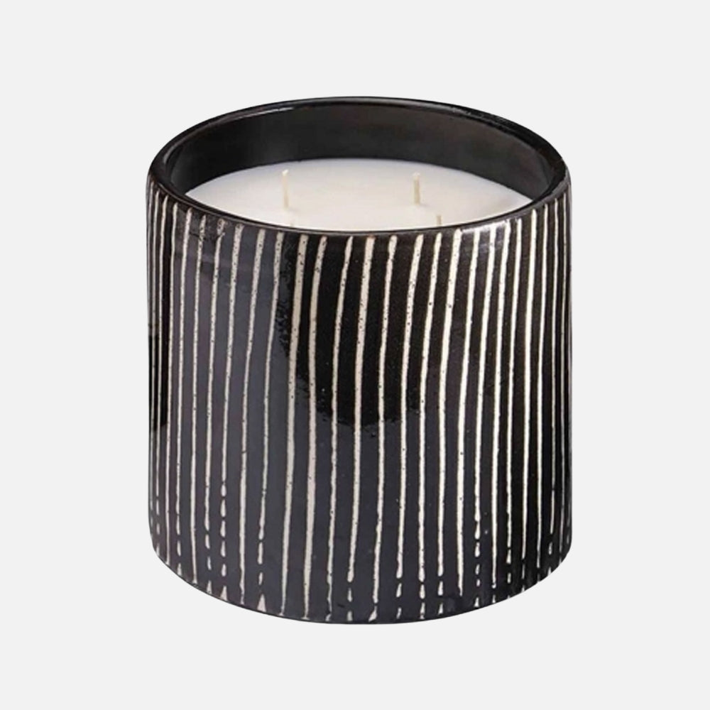 Hand-painted ceramic scented candle Zebre Stripe -( XL )