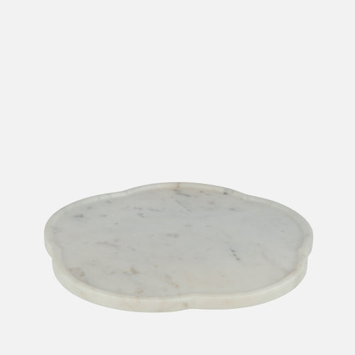 Rotating Marble Flower Tray – White Stone Centerpiece
