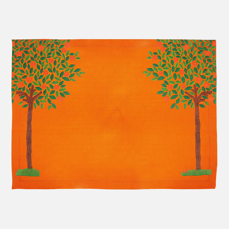 Orange Tree Placemats, Set of 4, Orange