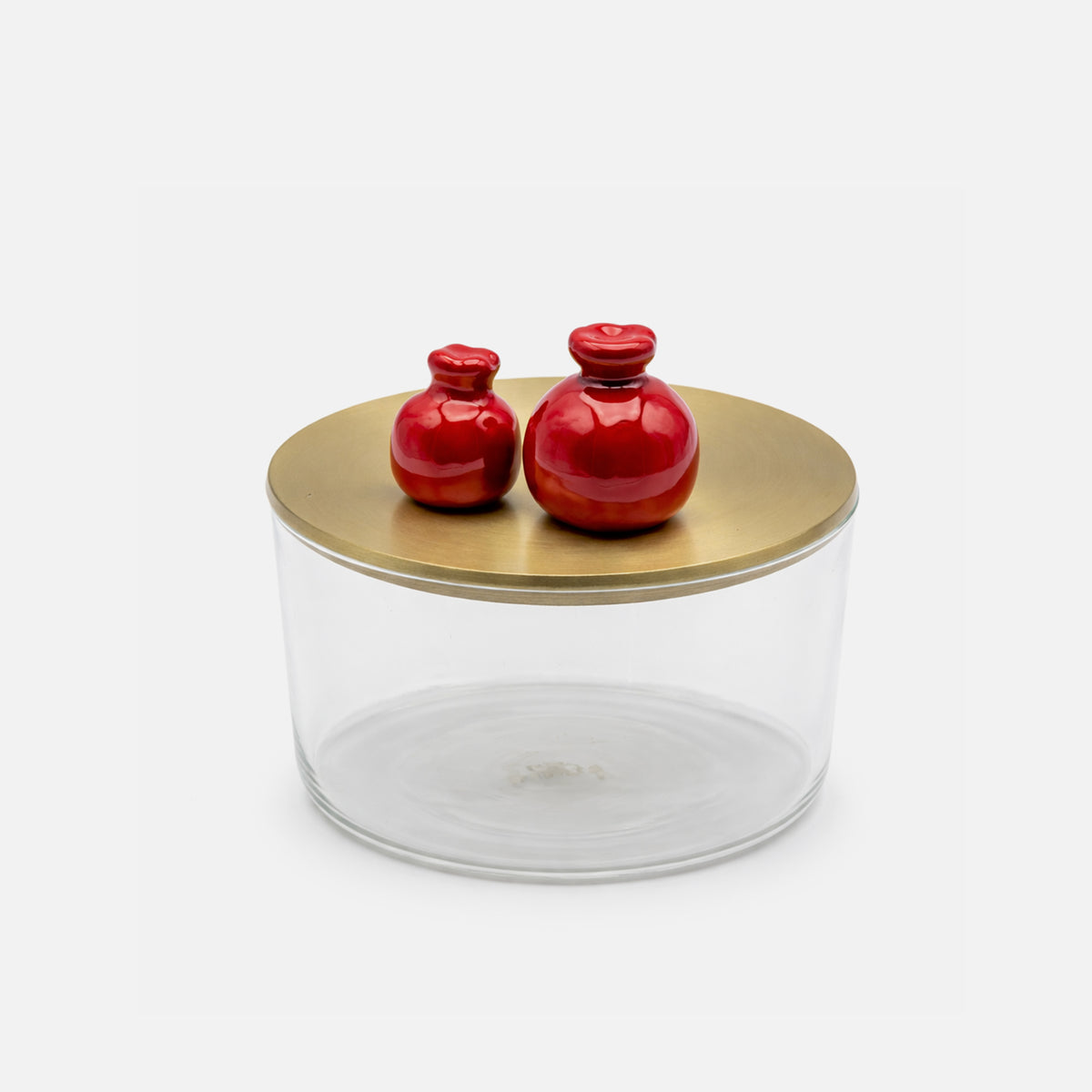 Candy Jar with Aluminium Lid – Red (Small)