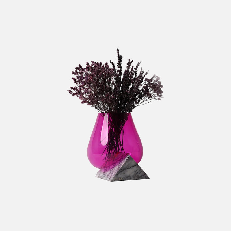 Lilac Marble Base with Melted Glass