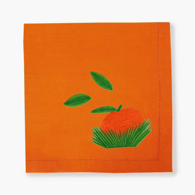 Orange Tree Napkins, Set of 4, Orange