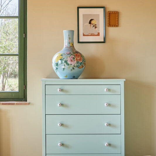 Classic Ball Body Light Blue Vase, 57cm