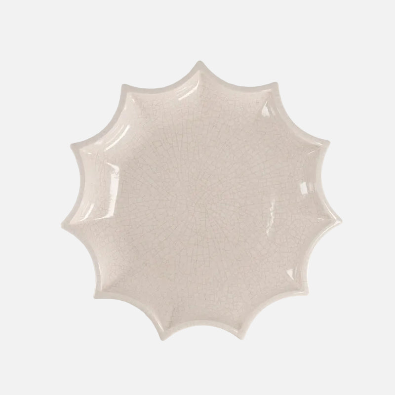 Tasca Décor Tray, White Crackle, 34cm