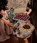 Spiral Round Crystal Tray with Foot 30cm – Clear