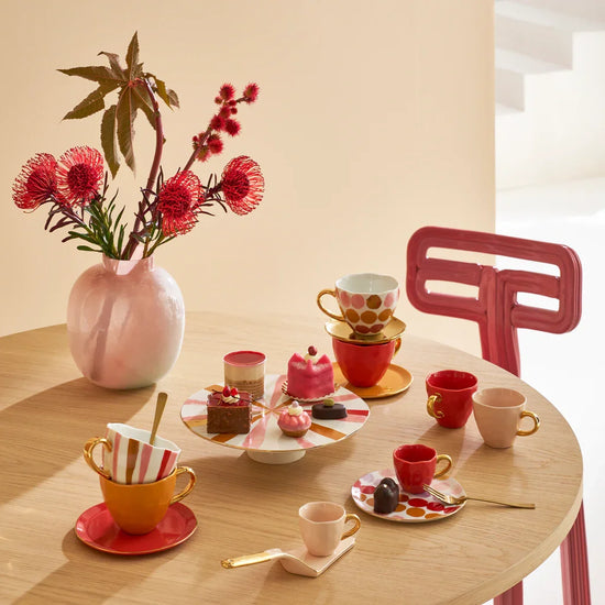 Good Morning Ceramic Cappuccino & Tea Cup Ø11 cm – Old Pink