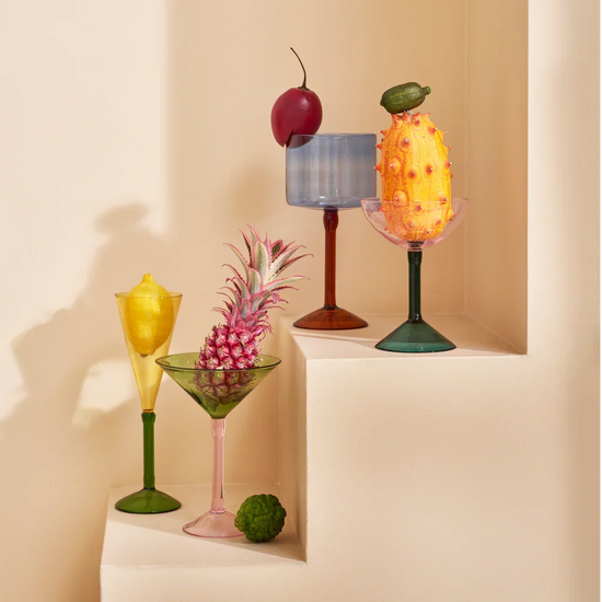 Martini Cocktail Glass Set of 2 – Multi Color Gift Pack