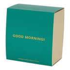 Good Morning Cappuccino & Tea Cup with Plate Set of 4 – Papaya/Slate