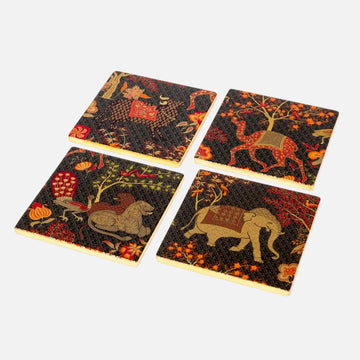 Lacquer Coaster Set in “Le Jardin” Design