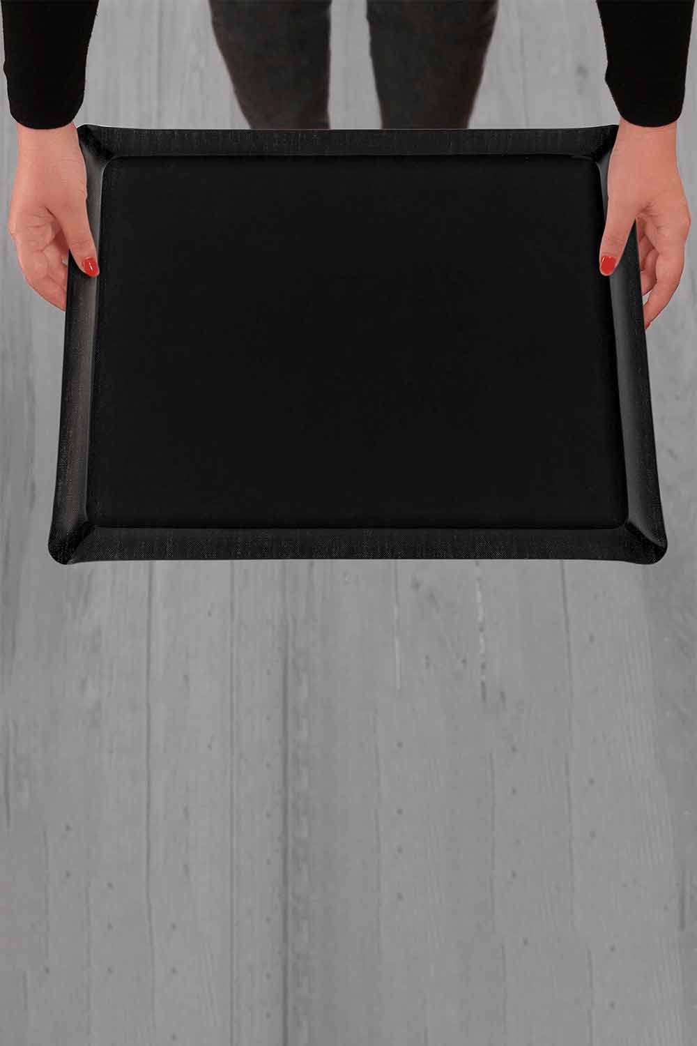 Linen Acrylic Tray, Noir, 46x36cm