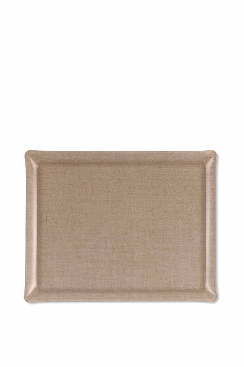 Linen Acrylic Tray, Natural, 46x36cm