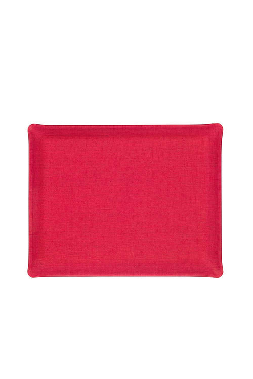 Linen Acrylic Tray, 46x36cm, Raspberry