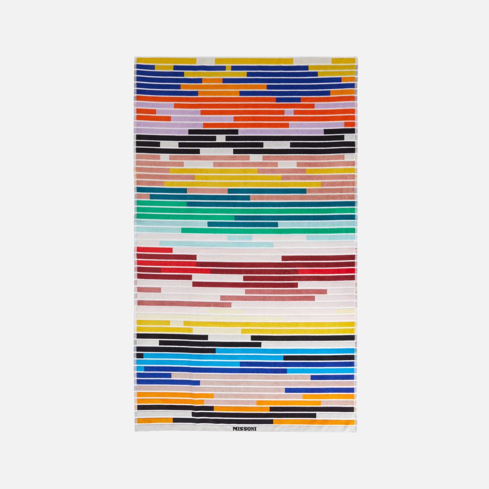 180x100cm Melody striped cotton terry beach towel