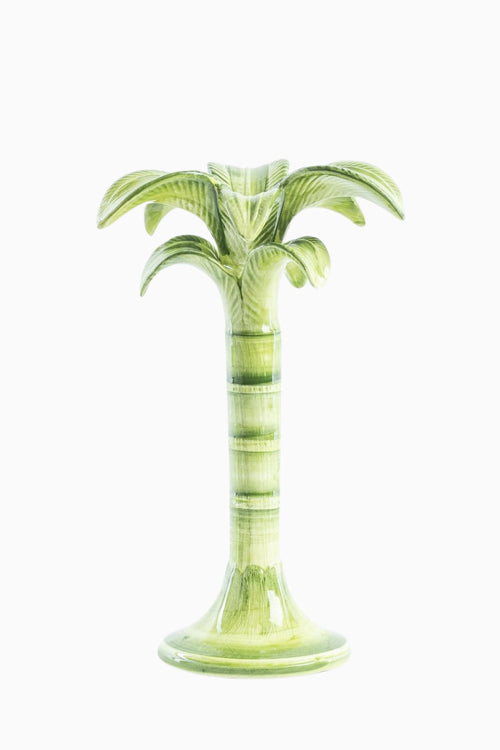 Green Palm Ceramic Candelabra – 20 cm