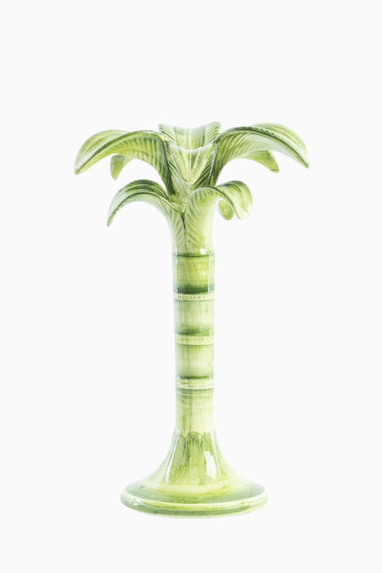 Green Palm Ceramic Candelabra – 20 cm