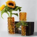 Hurricane Boule Vase – Amber Hand-Blown Glass