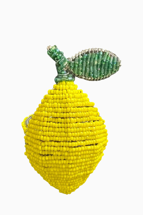 Lemon Beaded Napkin Rings – Set of 2, 6 cm