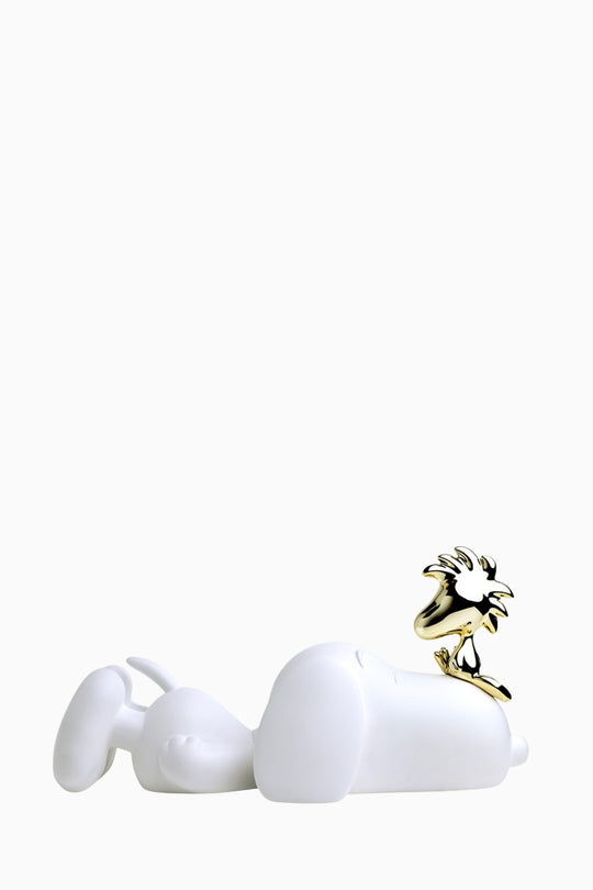 Snoopy & Woodstock Small Figurine - White/Gold