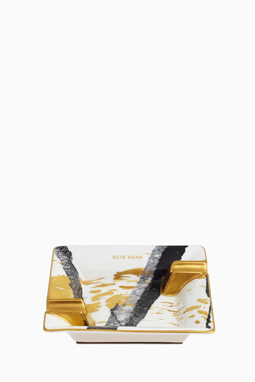 Golden Sumi-e Square Ashtray – 16cm