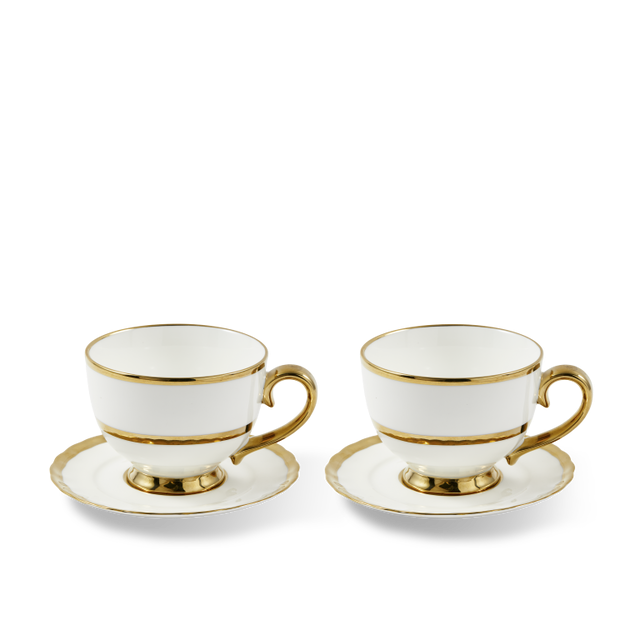 Golden Finds Tea Set White