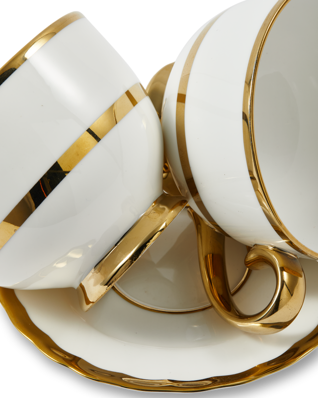 Golden Finds Tea Set White