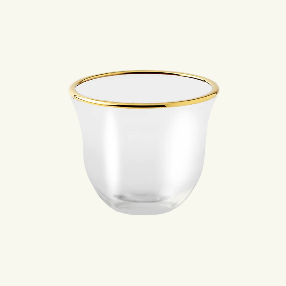 Arabic coffee glass rim Gahwa Gold Set of 6