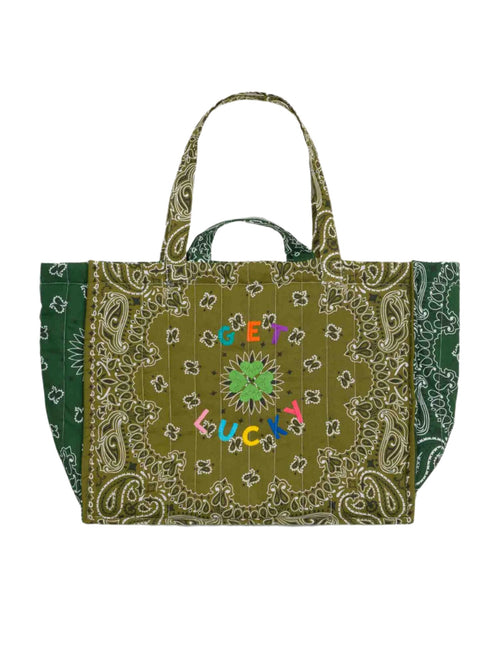 Call It Maxi Cabas Matelassé-Get Lucky Bronze/ Vert Week-End Tote Bag