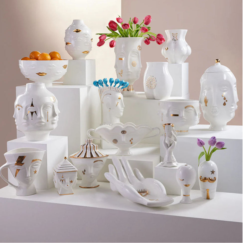 Gilded Dora Maar Urn - Gold Porcelain Decorative Vase