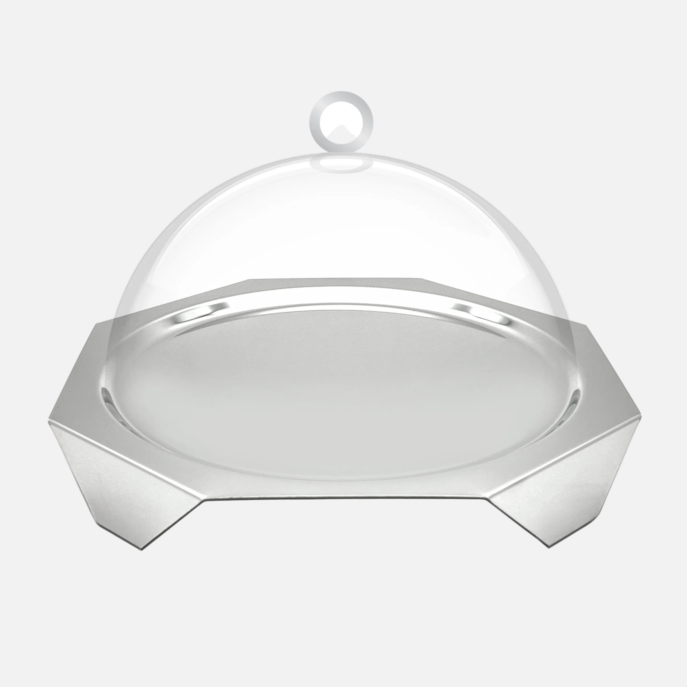 Hexagon pastry & cheese stand slvr