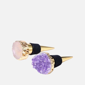 4 قواعد أكواب من العقيق الرمادي و2 غطاء زجاجة