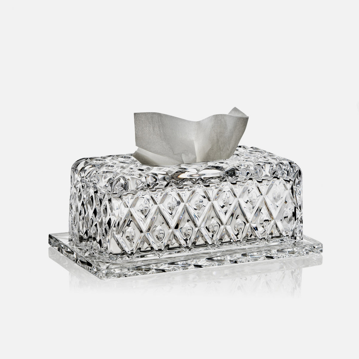 Clear Rectangular Tissue Holder with Base