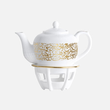 Dimlaj Kareem Large Teapot with Stand Porcelain (Gold)