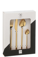 24-Piece Stainless Steel Cutlery Set – Shiny Gold Flatware