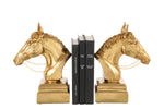 Gold Horse Head Bookends Set of 2 – Decorative Shelf Support