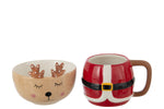 Reindeer Mug & Bowl Set – Dolomite Camel/Red Tableware