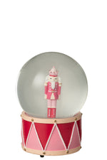 Water Globe Nutcracker – White & Pink Christmas Decoration