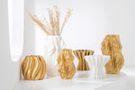 Gold 3D Printed Porcelain Irregular Vase