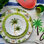 Hand-Painted Tropical Ceramic Dinner Plate – 28 cm