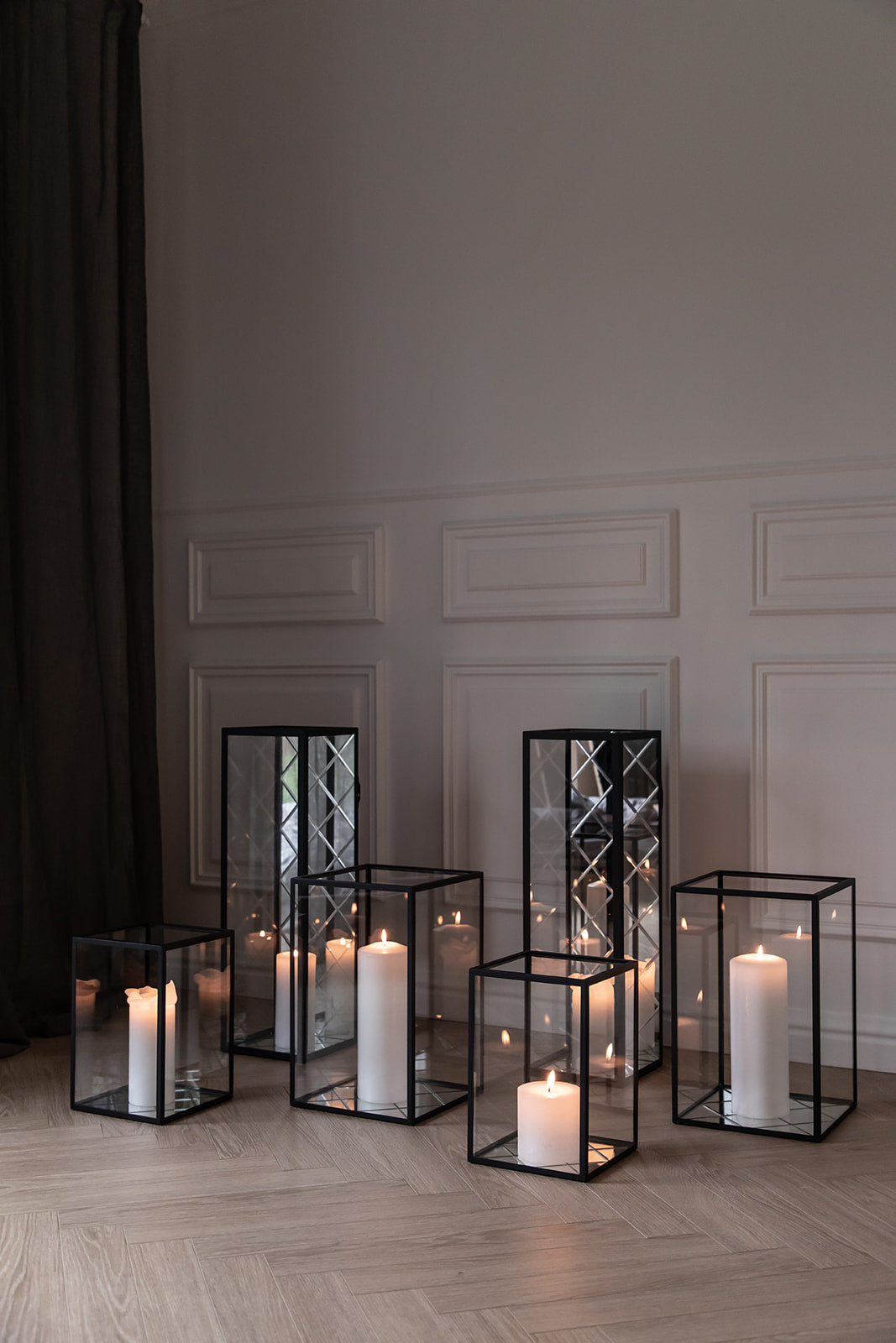 Harlequin Floor/ Wall Lantern, 65 cm, Bronze Mirror